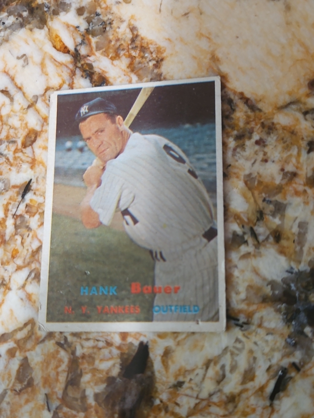 Topps 1958 Hank Bauer non graded baseball card.